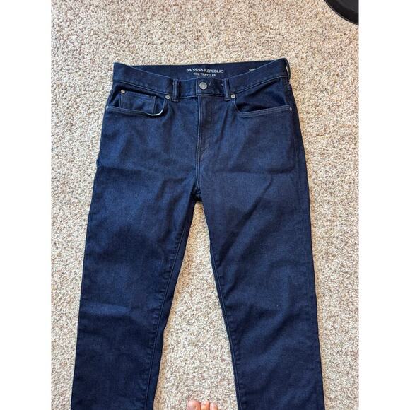 Banana Republic "The Traveler" size 32X36, Men's Blue Denim Jeans/Pants, Slim - Picture 9 of 11